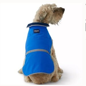 Lands' End Dog Solid Blue Royal Cobalt Squall Jacket Small Weather Resistant